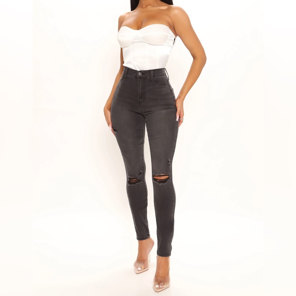 Fashion Nova Women’s Tall Our Favorite High Rise Skinny Jeans - Grey